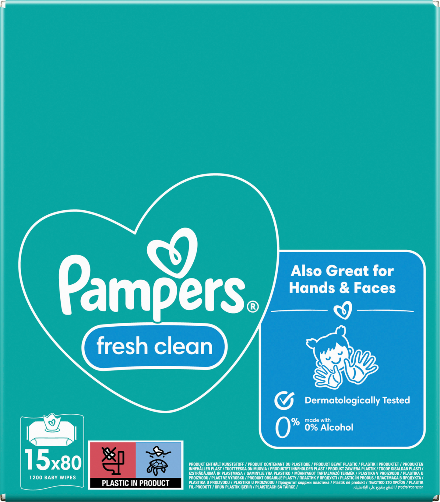 Pampers Fresh Clean Lingettes (15 x 80 pces)