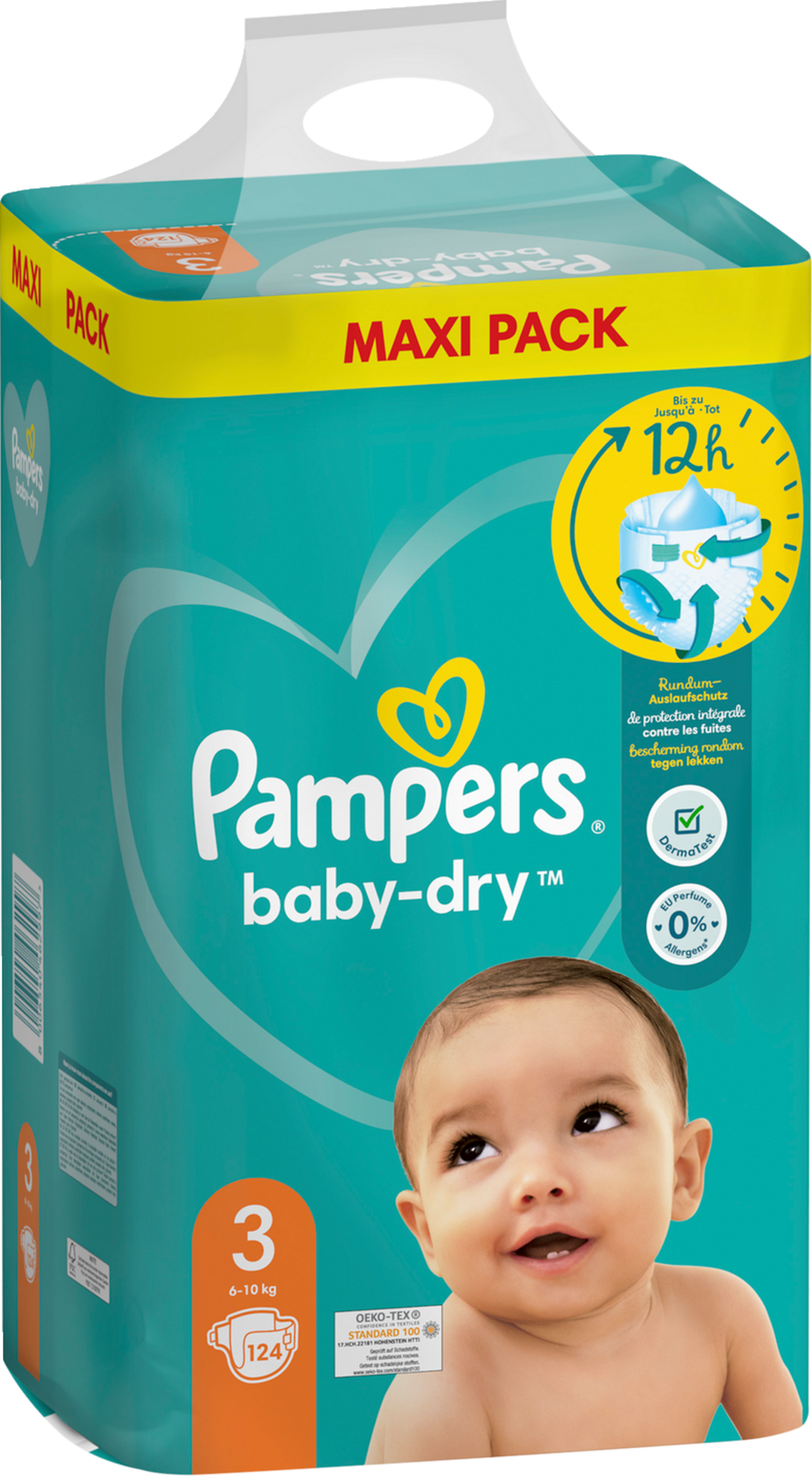 Pampers Baby-Dry T3 Midi 6-10kg (124 pces) Maxi Pack