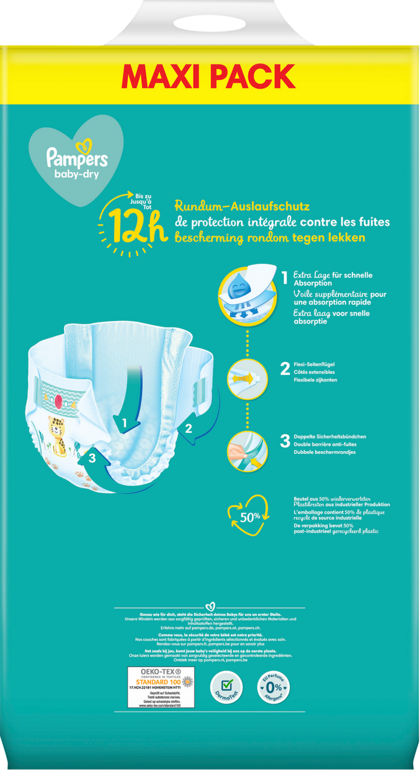 Pampers Baby-Dry T3 Midi 6-10kg (124 pces) Maxi Pack