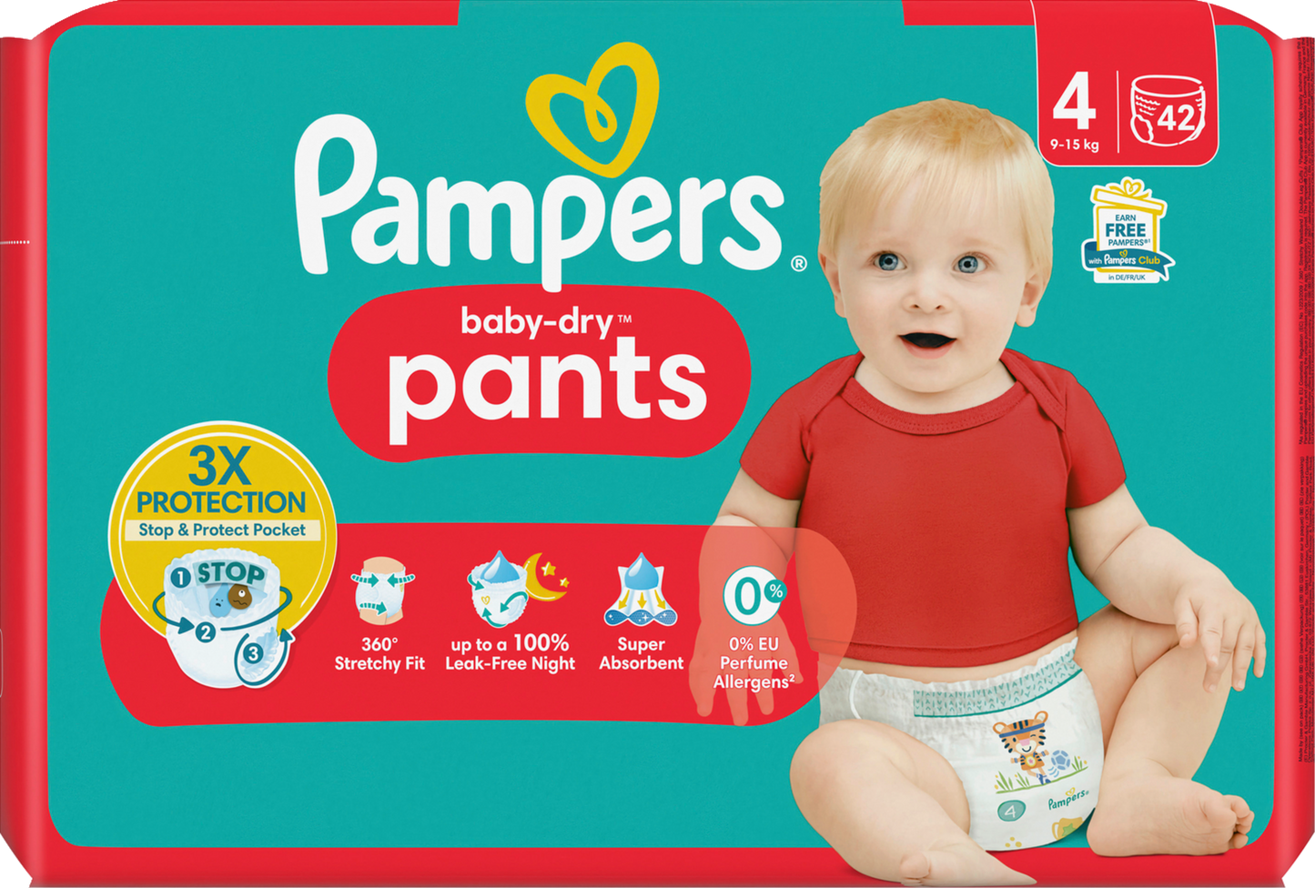 Pampers Baby-Dry PANTS T4 Maxi 9-15kg (42 pces)