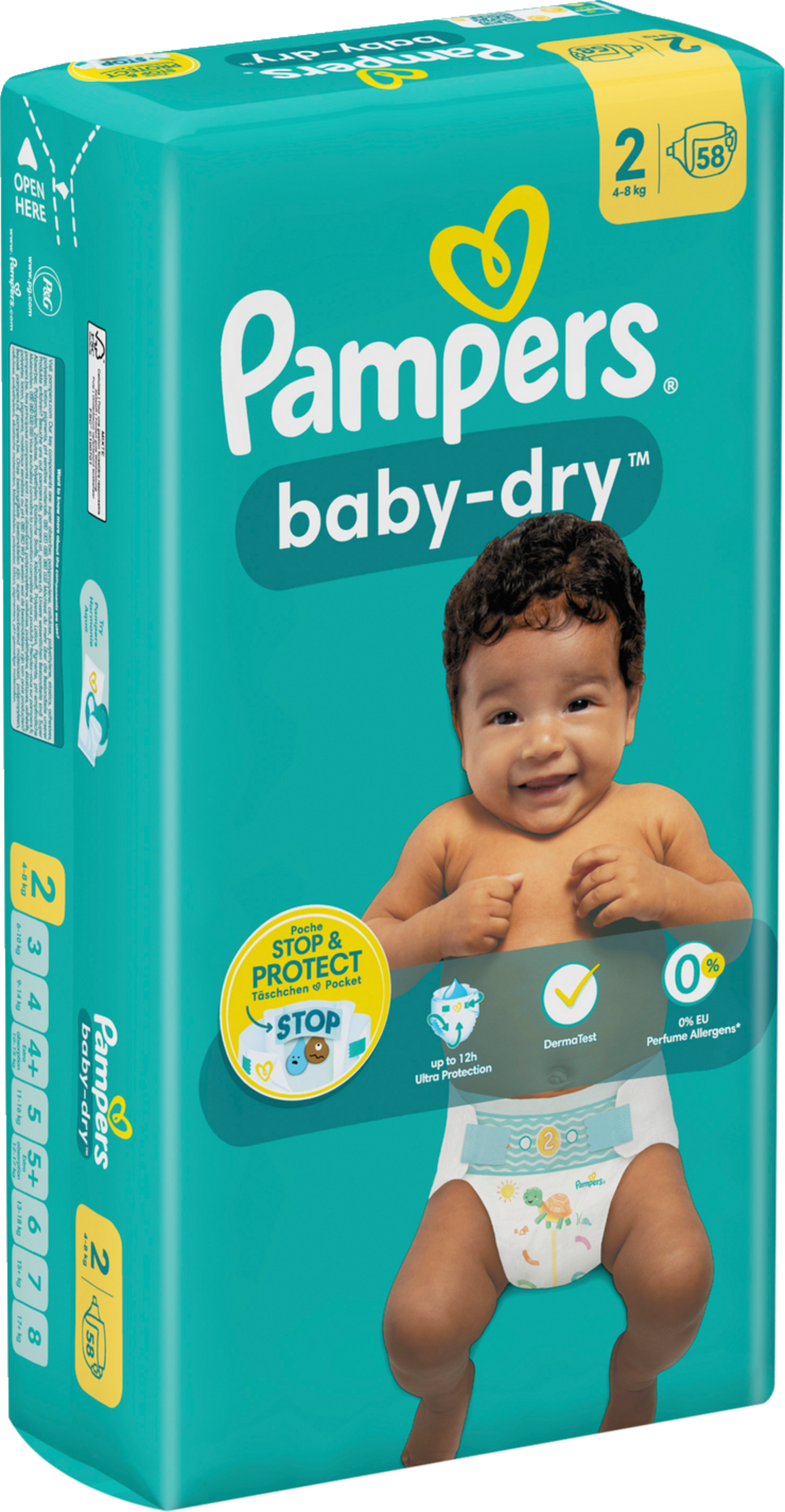 Pampers Baby-Dry T2 Mini 4-8kg (58 pces) Sachet