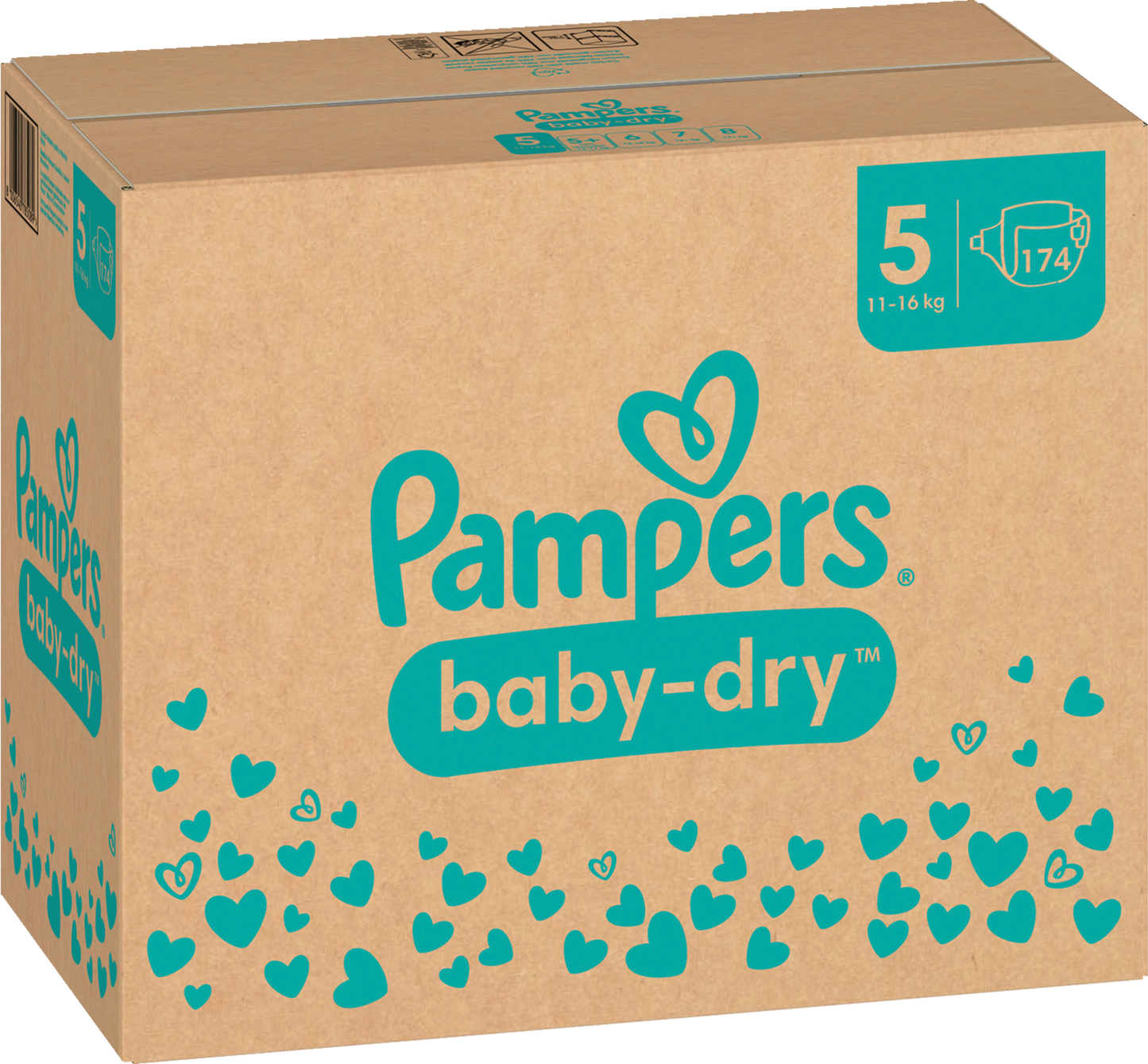 Pampers Baby-Dry T5 Junior 11-16kg (174 pces) Pack mensuel