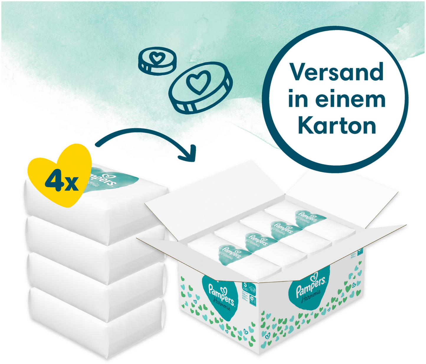 Pampers Harmonie T5 Junior 11-16kg (152 pces) Pack mensuel