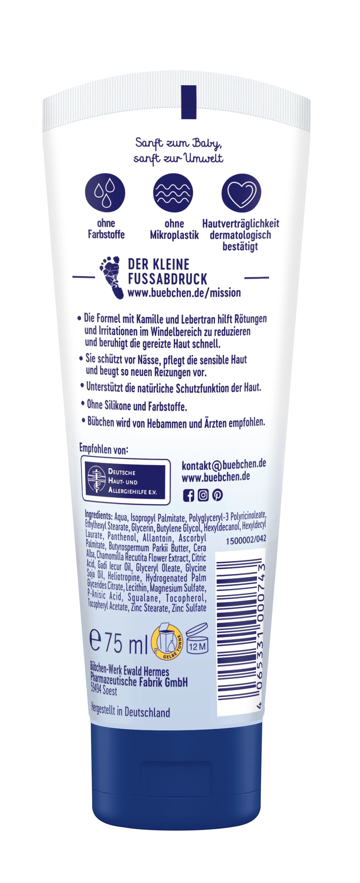 Bübchen Crème Spéciale Protection des Plaies 75ml