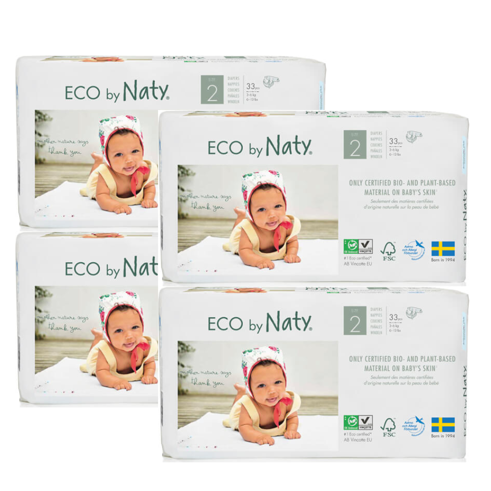 Naty Couches Écologiques T2 Mini (3-6kg) Carton (4 X 33 pces)