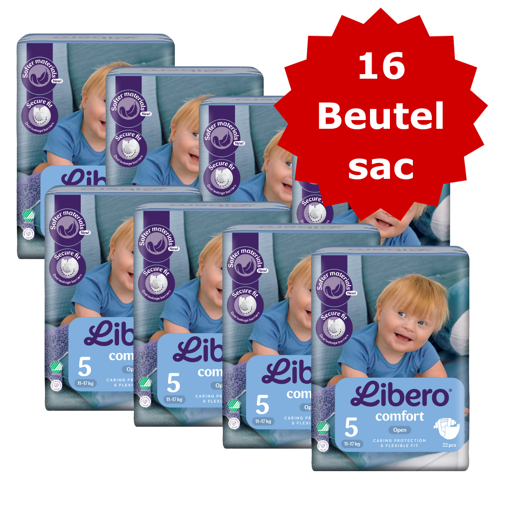 Libero T5 Maxi+ 11-17 kg (2 x 8 x 22 pces) Carton Double