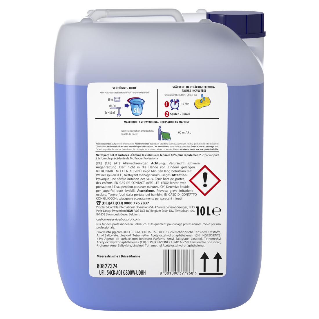 Mr. Propper PROFESSIONAL nettoyant multi-usages fraîcheur marine (10L)