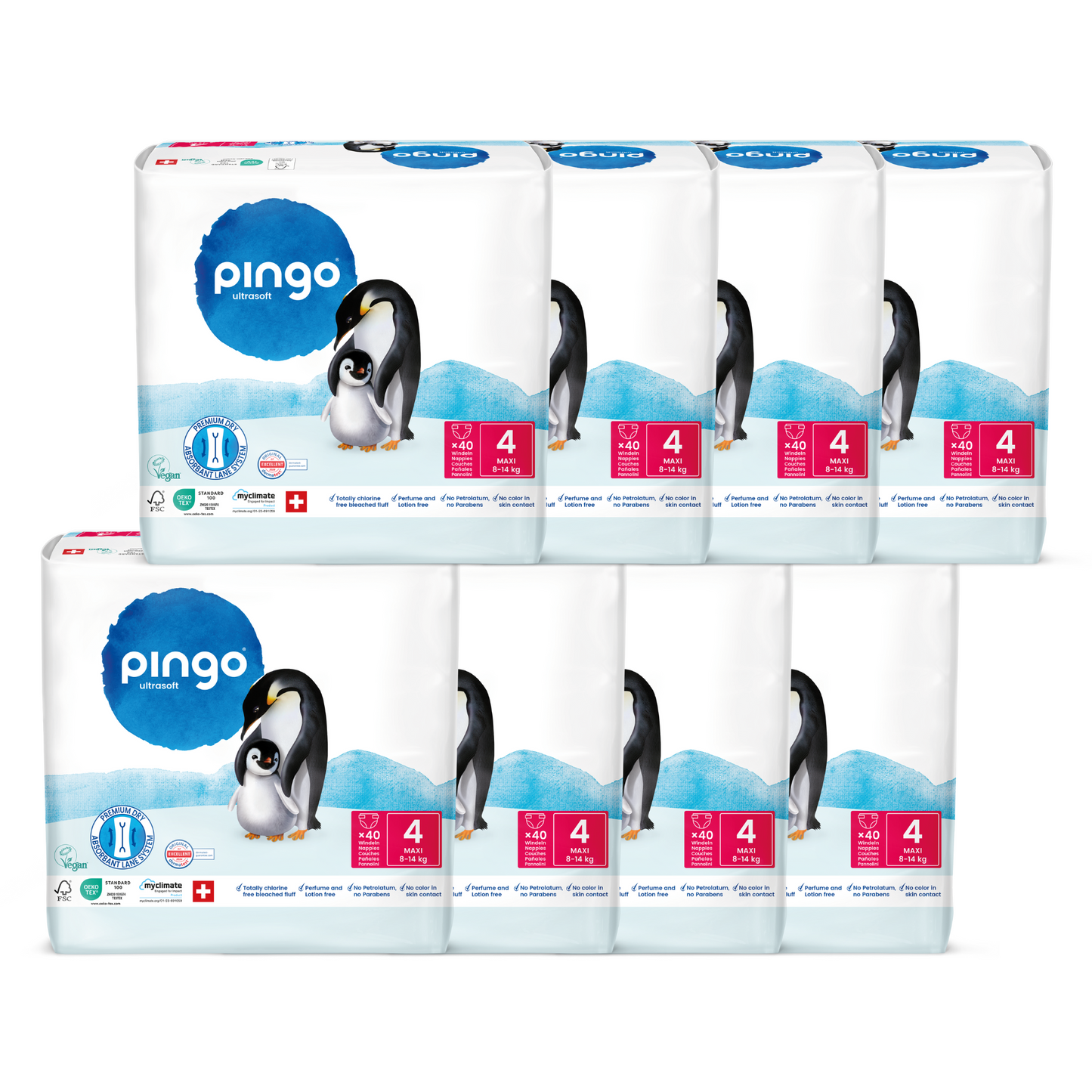 Pingo T4 Maxi (8-14 kg) Carton de 2 (2 x 4 x 40 pces)