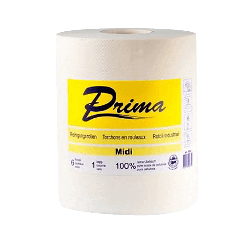 Midi - Rouleau de nettoyage Prima 1 pli 6 rouleaux à 320m
