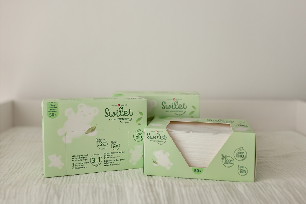 Swilet Lingettes nettoyantes et protège-couches bio (50 pces)