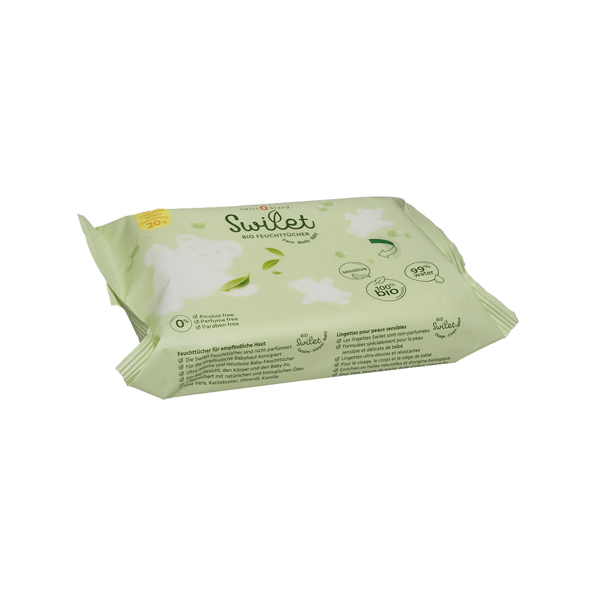 Nouveau Swilet Lingettes humides Bio TRAVELLER (36 x 20 pces) Carton