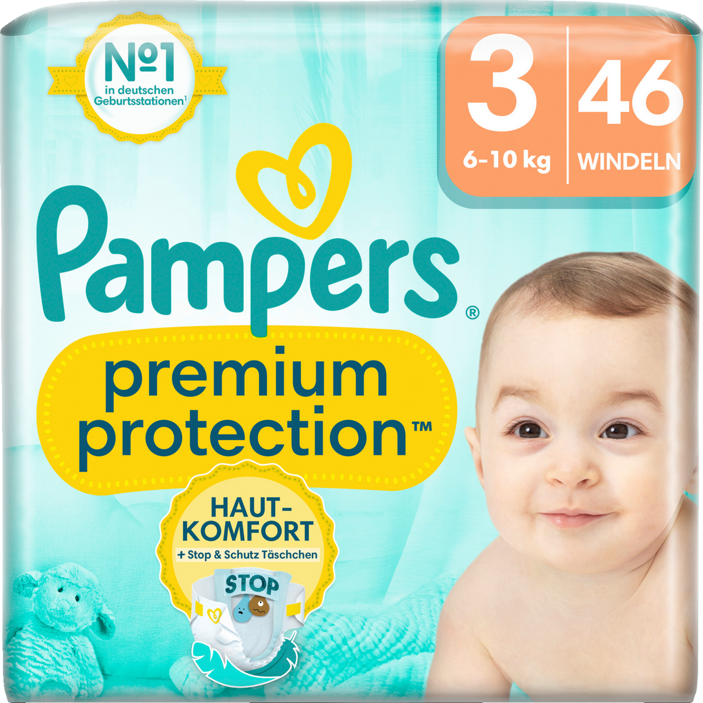 Pampers Premium Protection T3 Midi 6-10kg (46 pces) Sachet