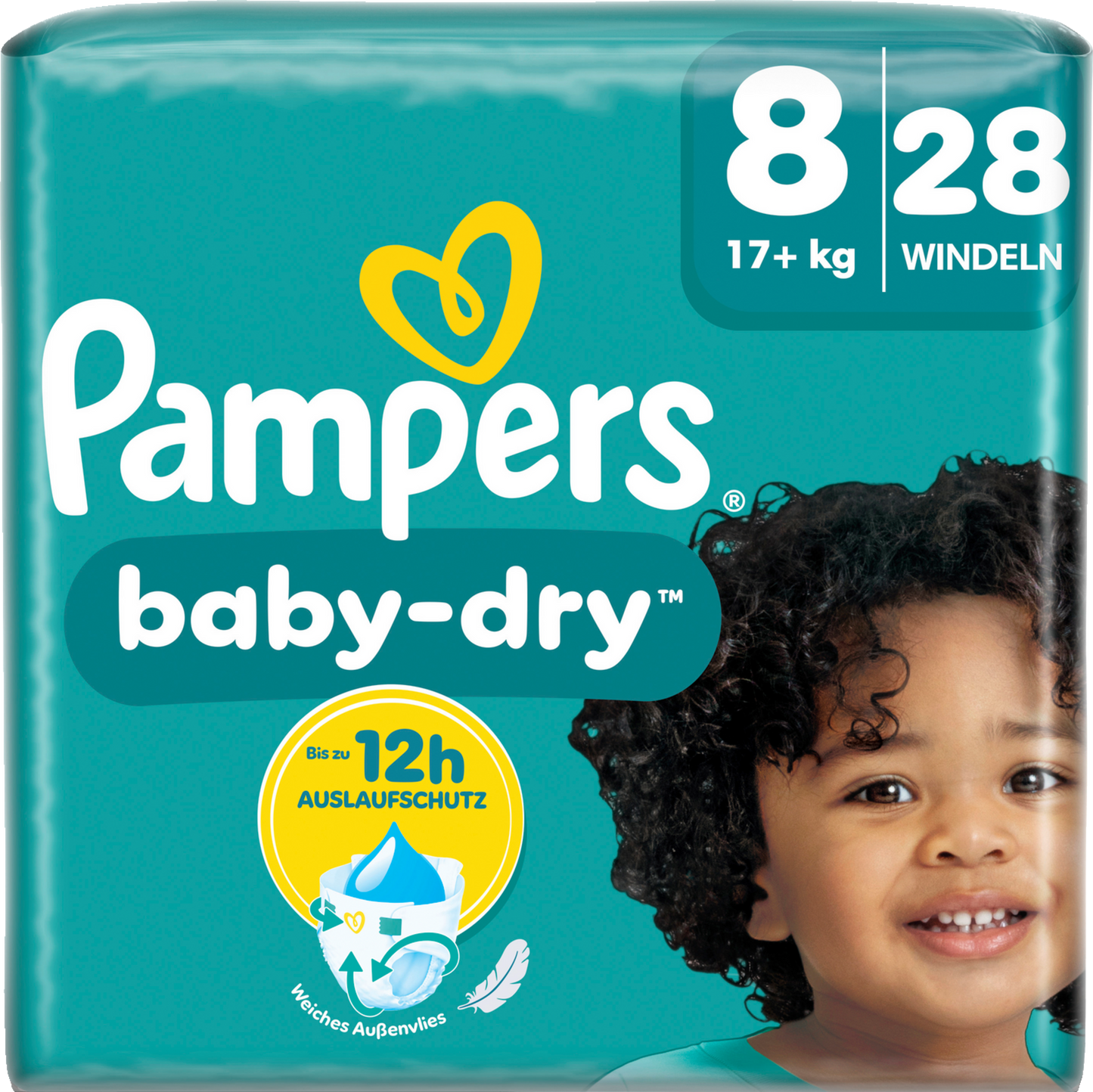 Pampers Baby Dry T8 Extra Large Plus 17+kg (28 pces) Sachet