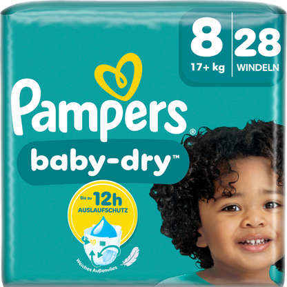 Pampers Baby Dry T8 Extra Large Plus 17+kg (28 pces) Sachet