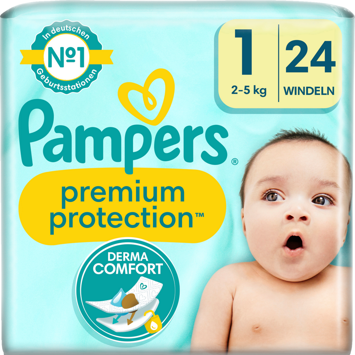Pampers Premium Protection T1 Newborn 2-5kg (24 pces)