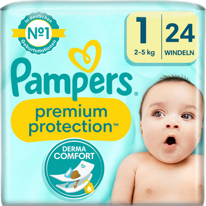Pampers Premium Protection T1 Newborn 2-5kg (24 pces)