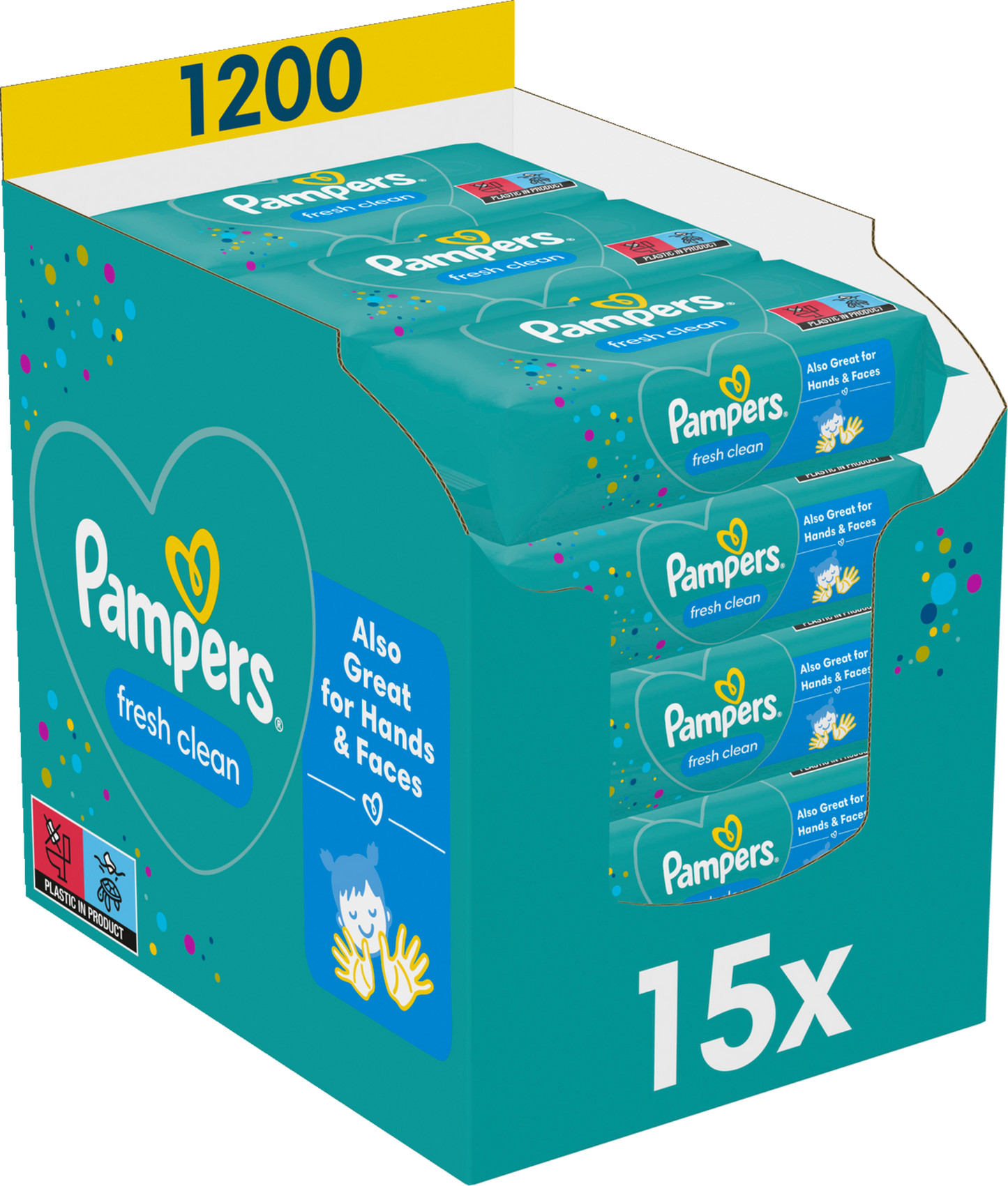 Pampers Fresh Clean Lingettes (15 x 80 pces)