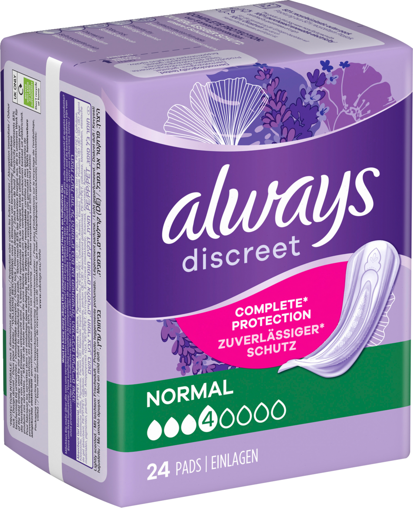 Always Discreet Protections Incontinence Normal (96 pcs) Paquet Mensuel