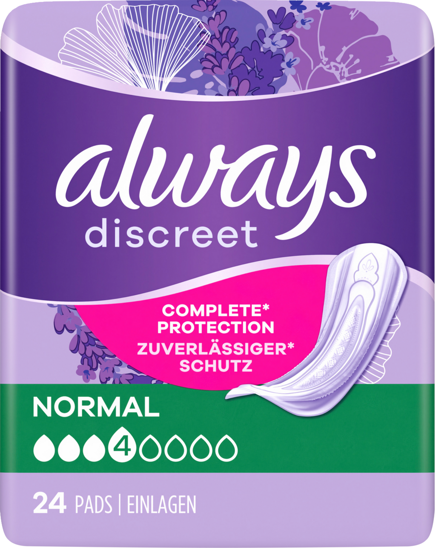 Always Discreet Protections Incontinence Normal (96 pcs) Paquet Mensuel