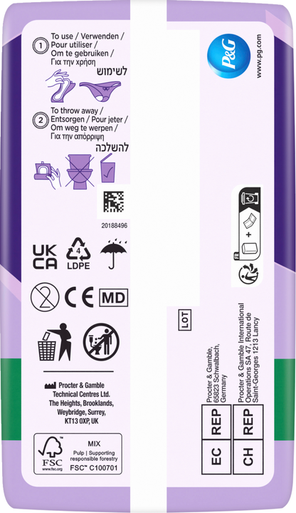 Always Discreet Protections Incontinence Normal (96 pcs) Paquet Mensuel