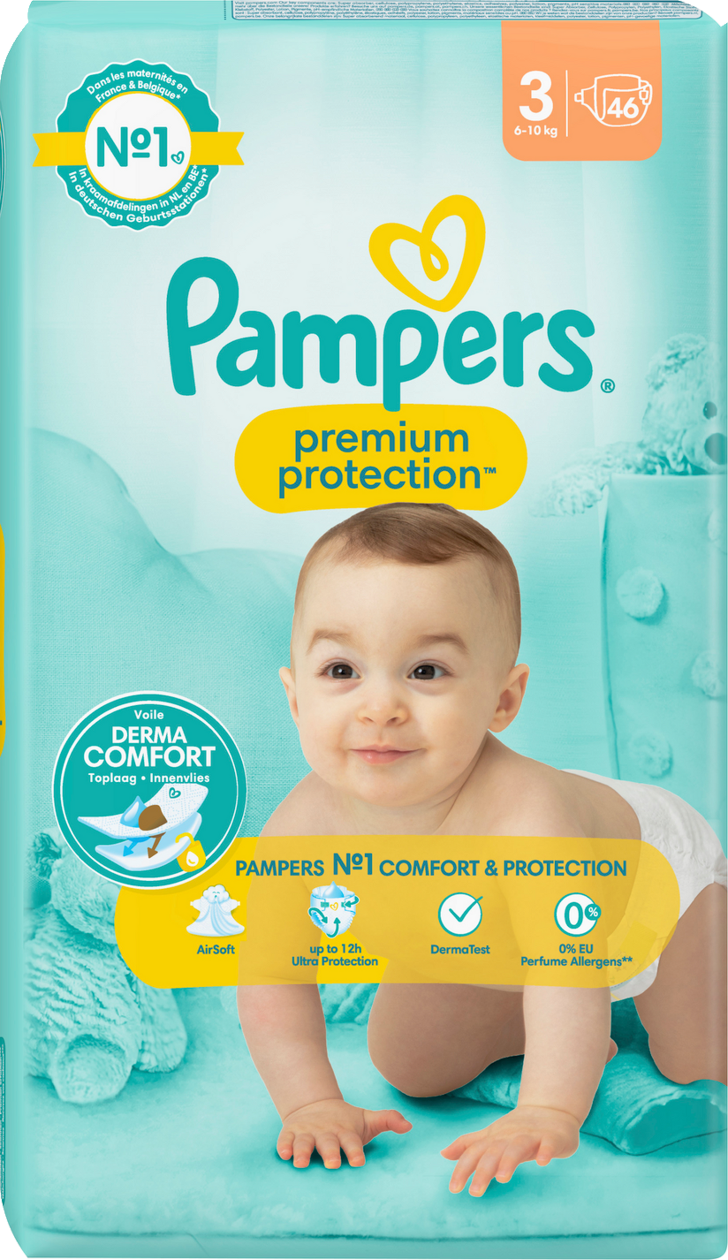 Pampers Premium Protection T3 Midi 6-10kg (46 pces) Sachet
