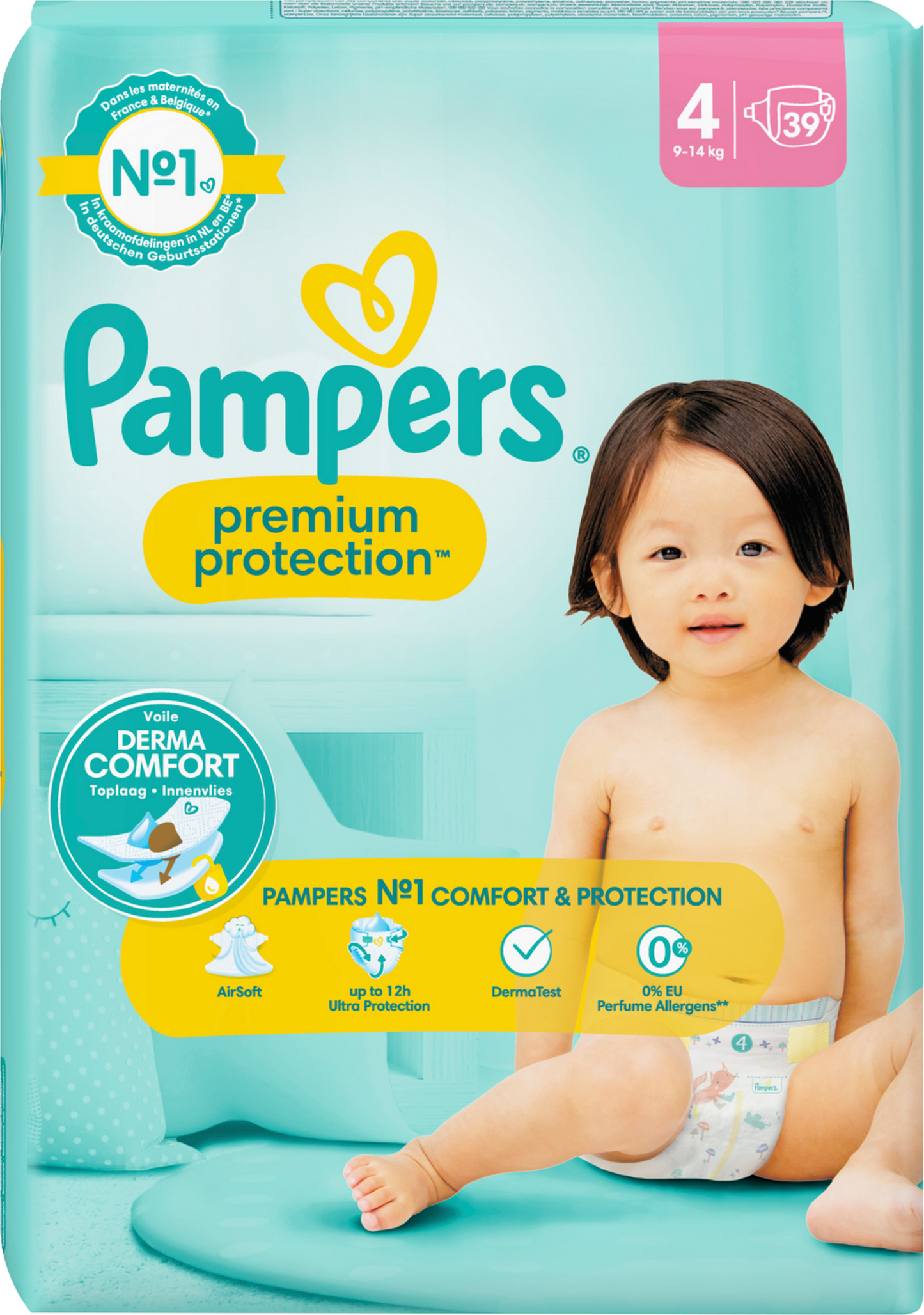 Pampers Premium Protection T4 Maxi 9-14kg (39 pces) Sachet