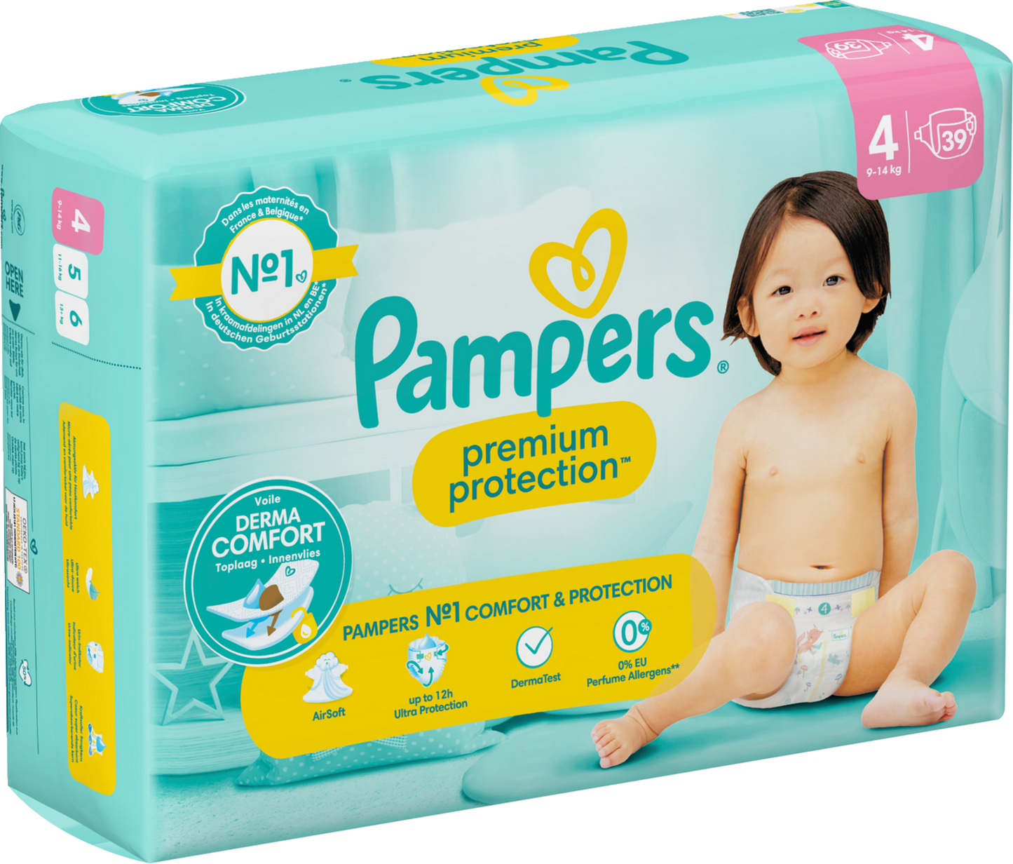 Pampers Premium Protection T4 Maxi 9-14kg (39 pces) Sachet
