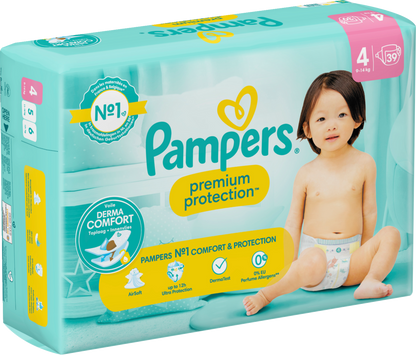 Pampers Premium Protection T4 Maxi 9-14kg (39 pces) Sachet
