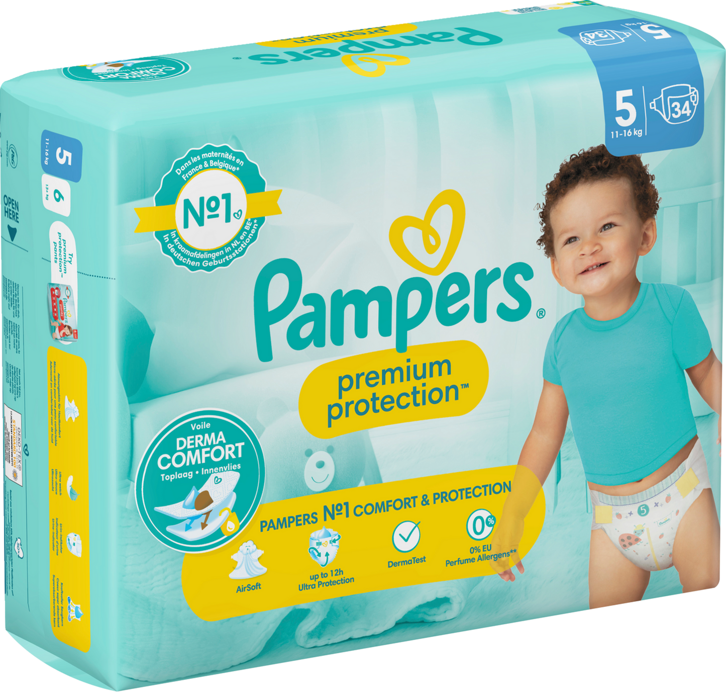Pampers Premium Protection T5 Junior 11-16kg (34 pces) Sachet