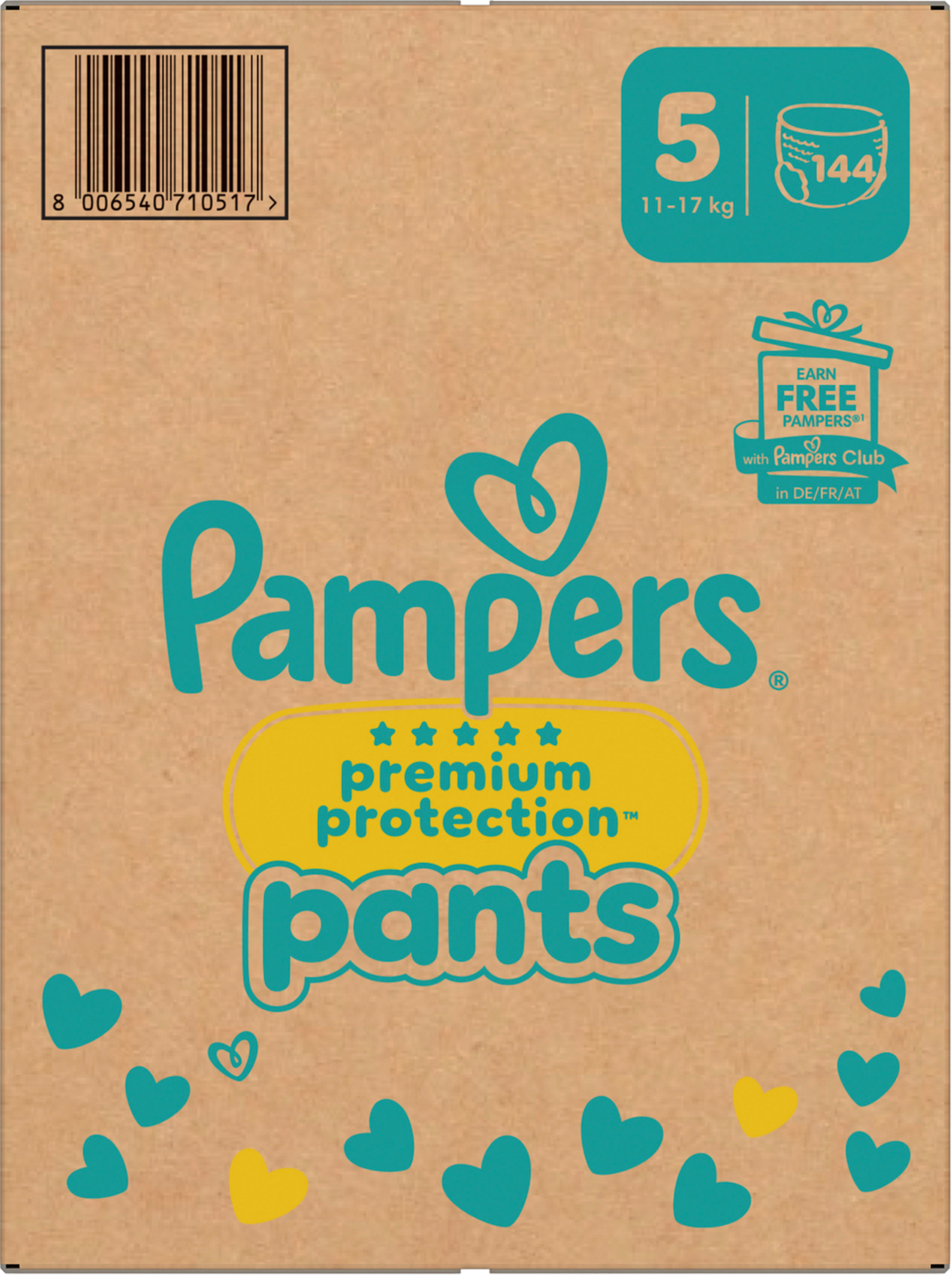 Pampers Premium Protection Pants T5 Junior 12-17kg (144 pces) Pack mensuel