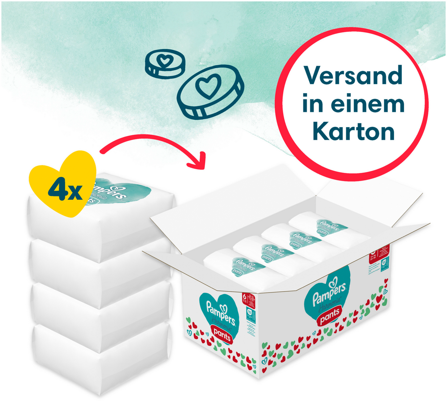 Pampers Harmonie Pants T6 Extra Large 15+kg (132 pces) Pack mensuel
