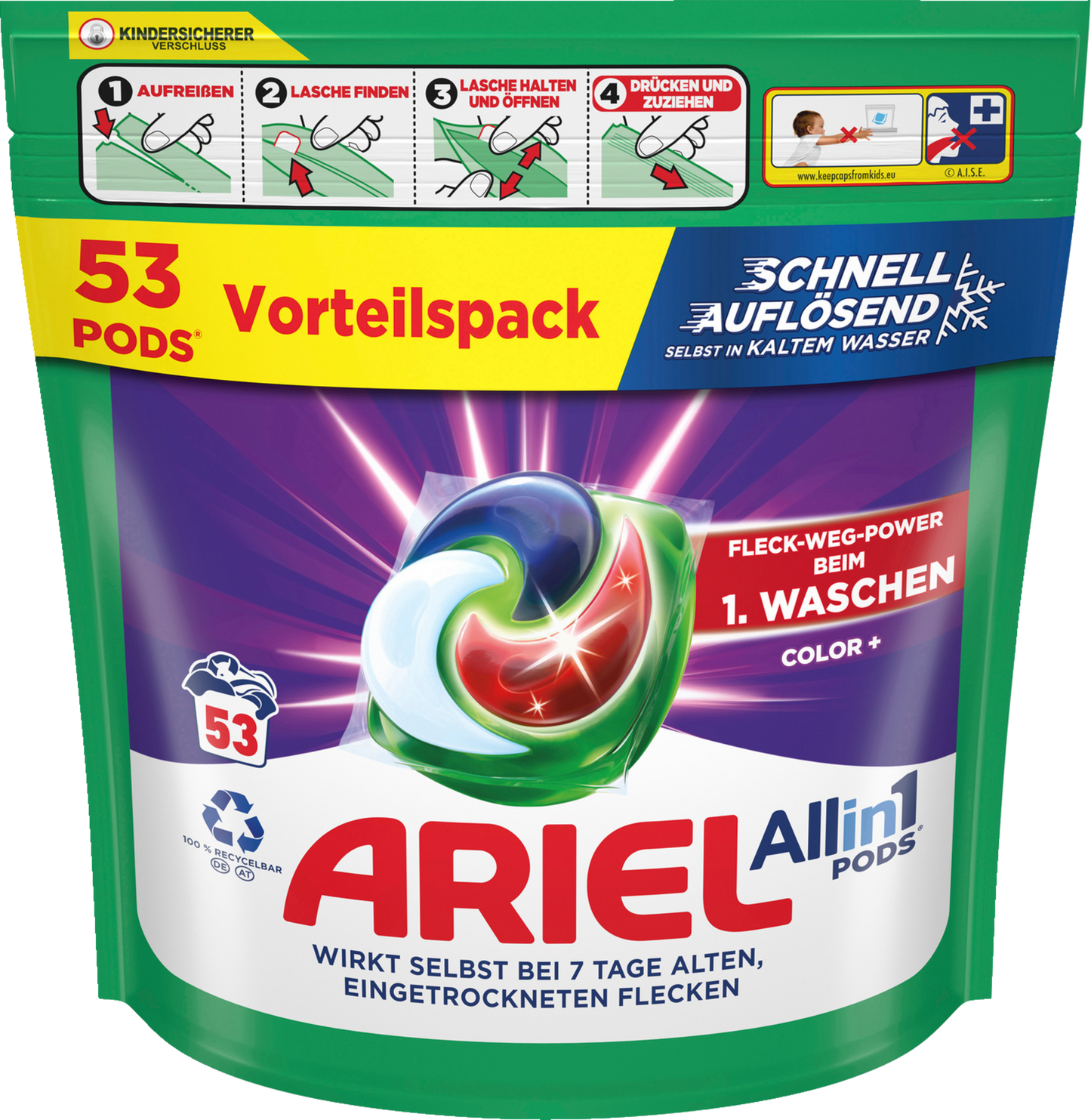 Ariel All-in-1 Pods Color - 53 Charges de Lavage