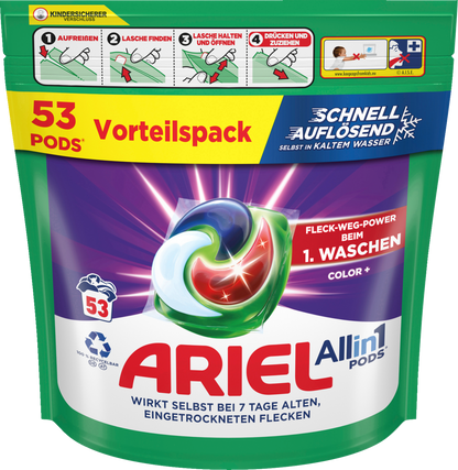 Ariel All-in-1 Pods Color - 53 Charges de Lavage