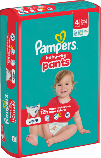 Pampers Baby-Dry PANTS T4 Maxi 9-15kg (42 pces)