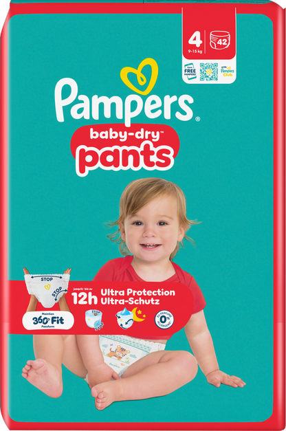 Pampers Baby-Dry PANTS T4 Maxi 9-15kg (2 x 42 pces)