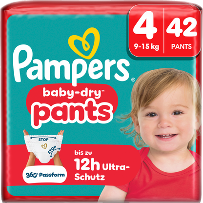 Pampers Baby-Dry PANTS T4 Maxi 9-15kg (2 x 42 pces)
