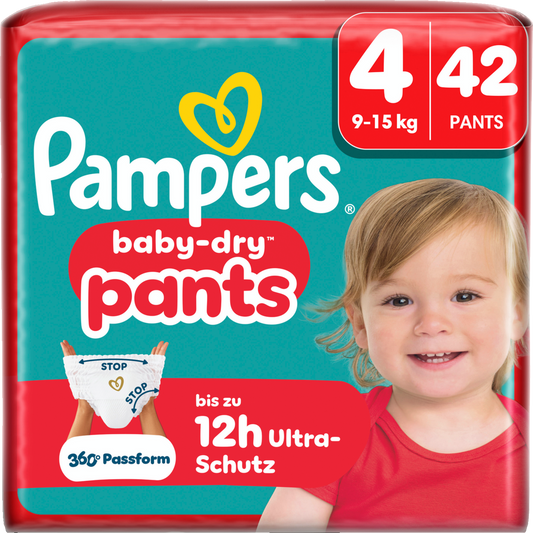 Pampers Baby-Dry PANTS T4 Maxi 9-15kg (2 x 42 pces)