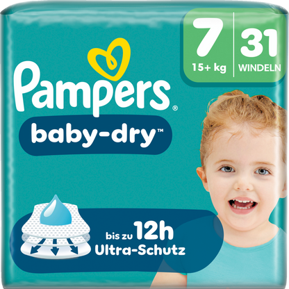 Pampers Baby-Dry T7 XXL 15+kg (31 pces) Sachet