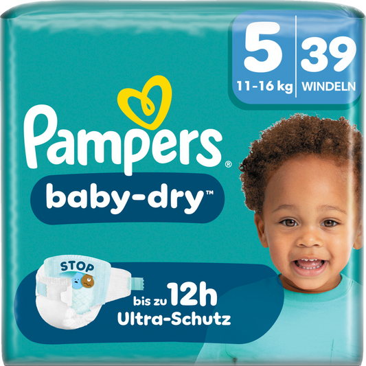 Pampers Baby-Dry T5 Junior 11-16kg (39 pces) Sachet