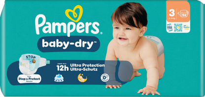 Pampers Baby-Dry T3 Midi 6-10kg (52 pces) Sachet