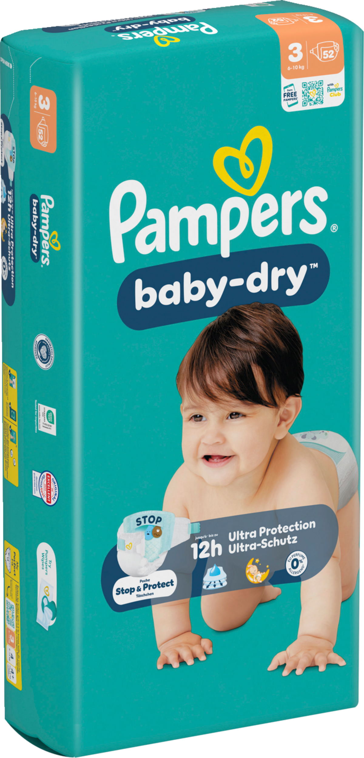 Pampers Baby-Dry T3 Midi 6-10kg (52 pces) Sachet
