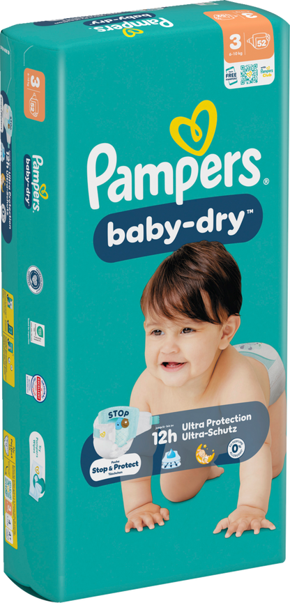 Pampers Baby-Dry T3 Midi 6-10kg (52 pces) Sachet