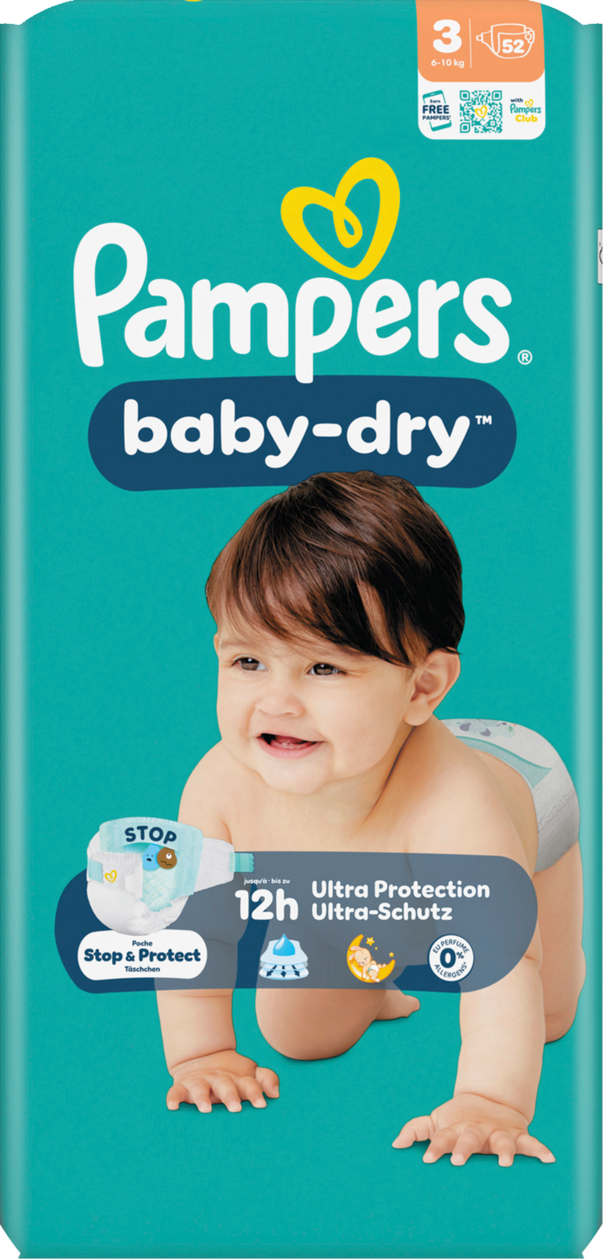 Pampers Baby-Dry T3 Midi 6-10kg (52 pces) Sachet