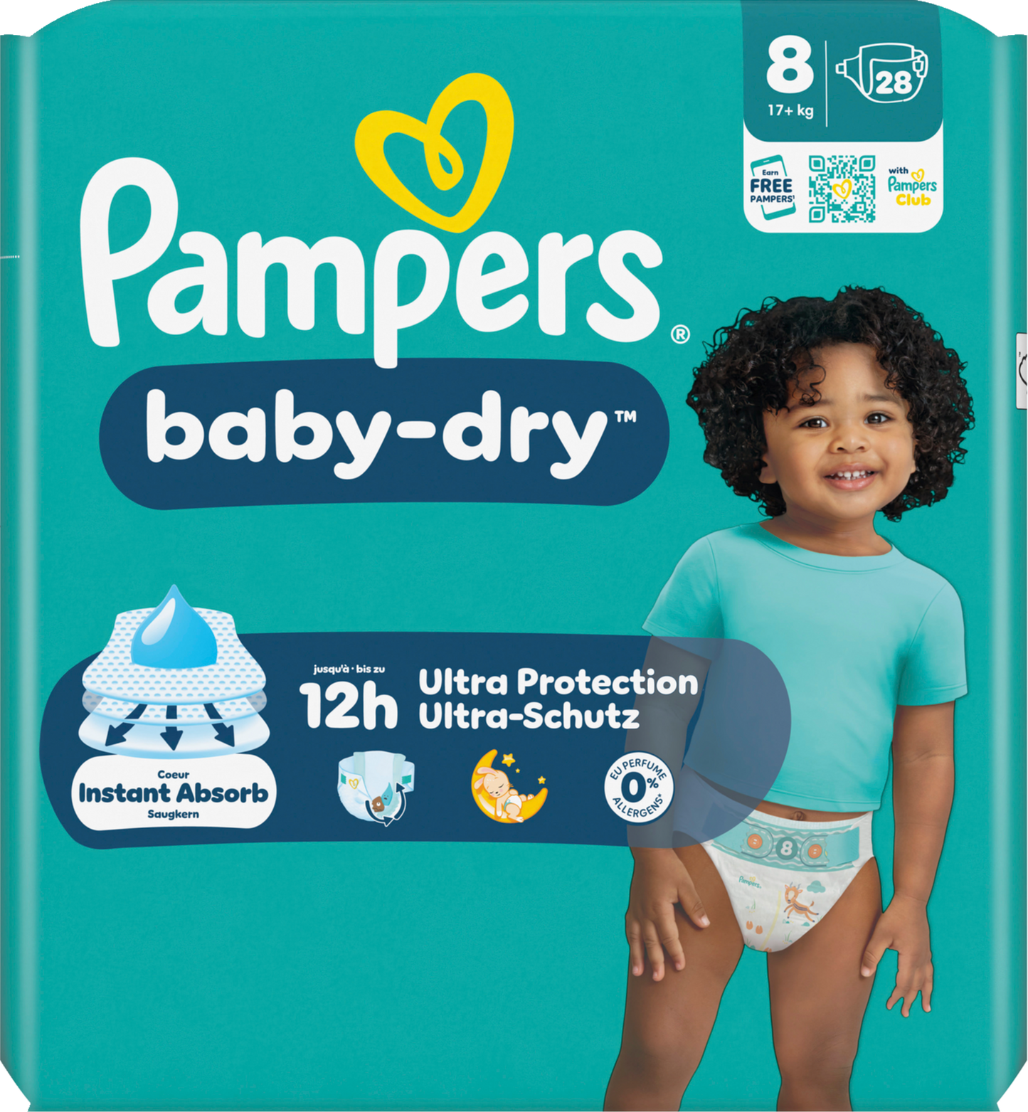 Pampers Baby Dry T8 Extra Large Plus 17+kg (28 pces) Sachet