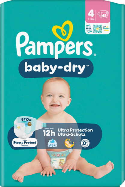 Pampers Baby-Dry T4 Maxi 9-14kg (45 pces) Sachet