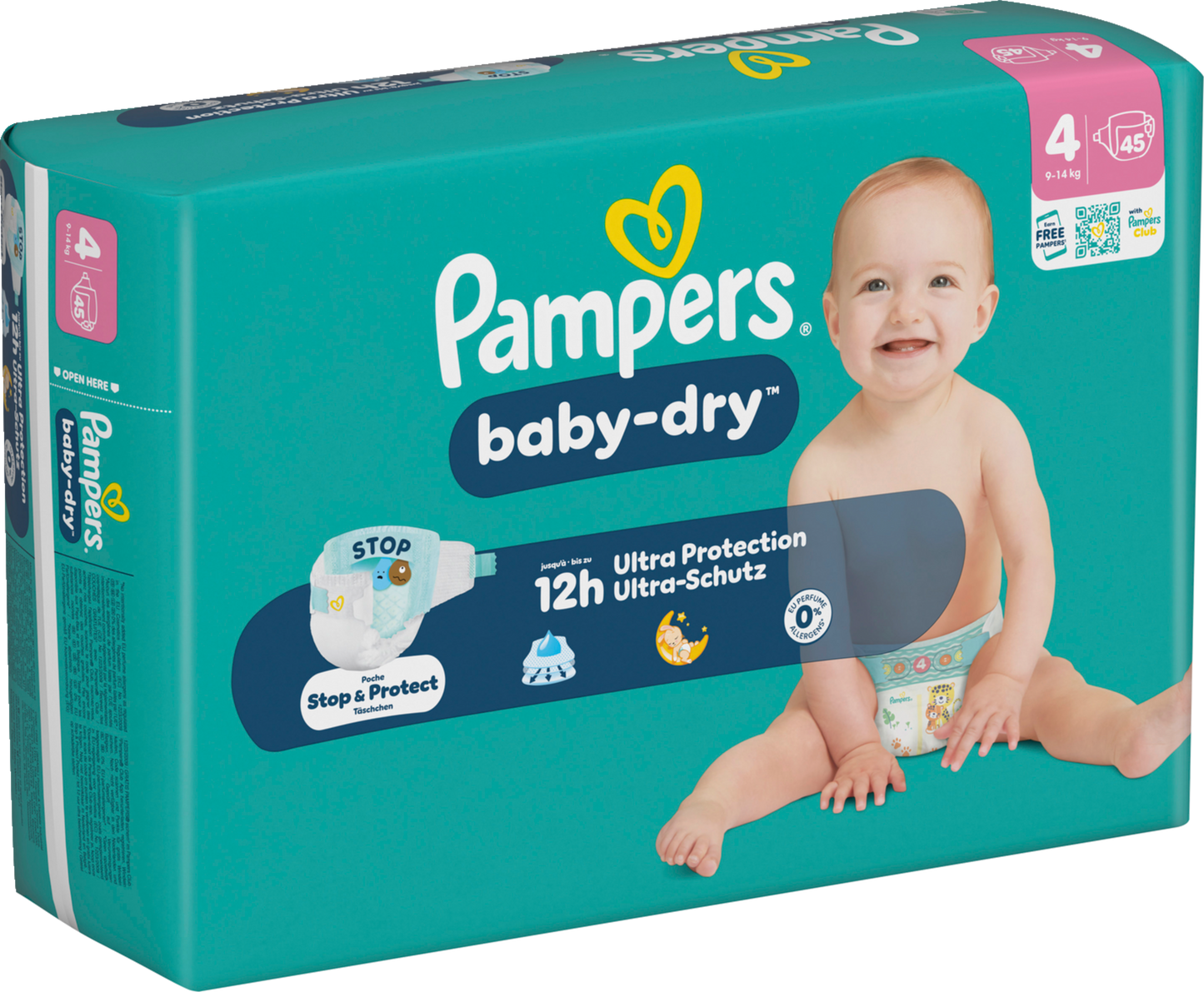 Pampers Baby-Dry T4 Maxi 9-14kg (45 pces) Sachet