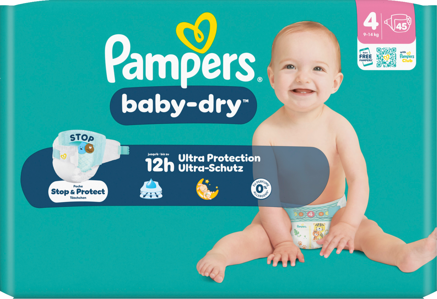 Pampers Baby-Dry T4 Maxi 9-14kg (45 pces) Sachet