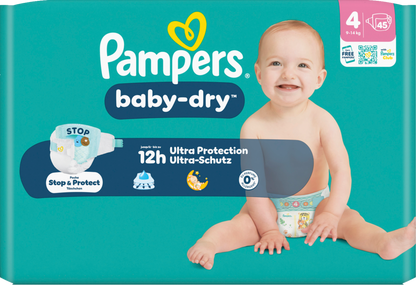 Pampers Baby-Dry T4 Maxi 9-14kg (45 pces) Sachet