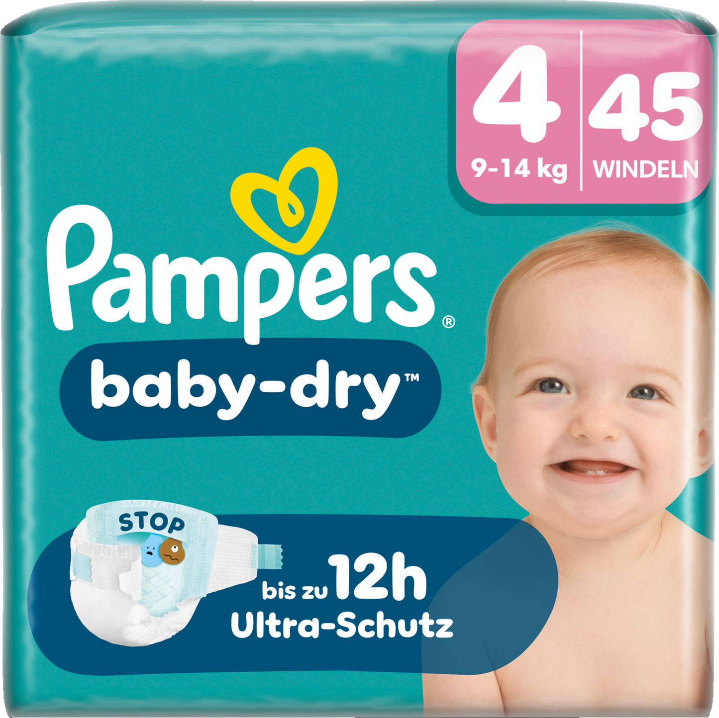 Pampers Baby-Dry T4 Maxi 9-14kg (45 pces) Sachet
