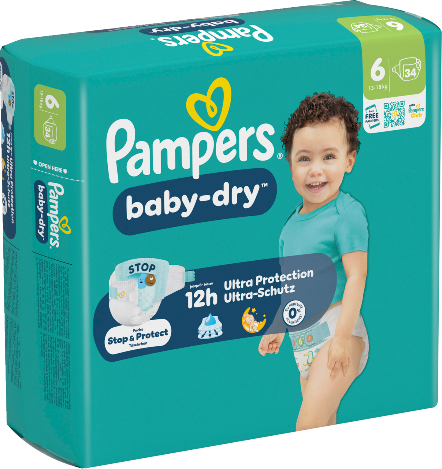 Pampers Baby-Dry T6 Extra Large 13-18kg (34 pces) Sachet